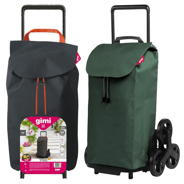 Gimi Carrello Spesa Saliscale Xxl Tris Trolley Shopping 3 Ruote 52L Pieghevole
