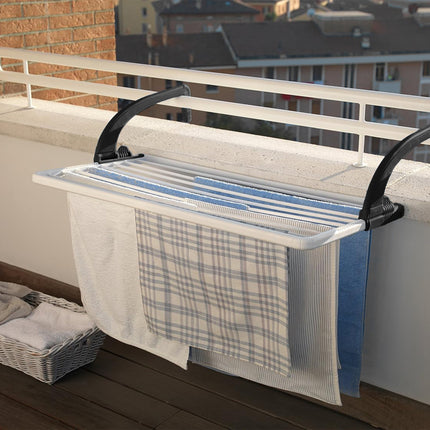 Vileda Gimi Stendibiancheria da Balcone Compatto | Stendino in Acciaio Salvaspazio Gimi