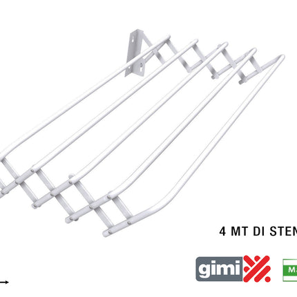 Gimi Stendibiancheria Telescopico Brio Super In Acciaio Bagno Terrazzo Balcone Gimi