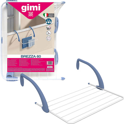 Gimi Stendi Brezza Bianco Blu Pratico Da Balcone Terrazzo Per Stendere Vestiti Panni Gimi
