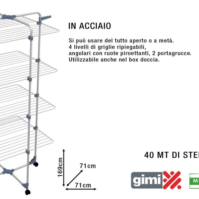 Vileda Stendibiancheria a Torre Salvaspazio - 4 Ripiani, 40m di Stenditura Vileda