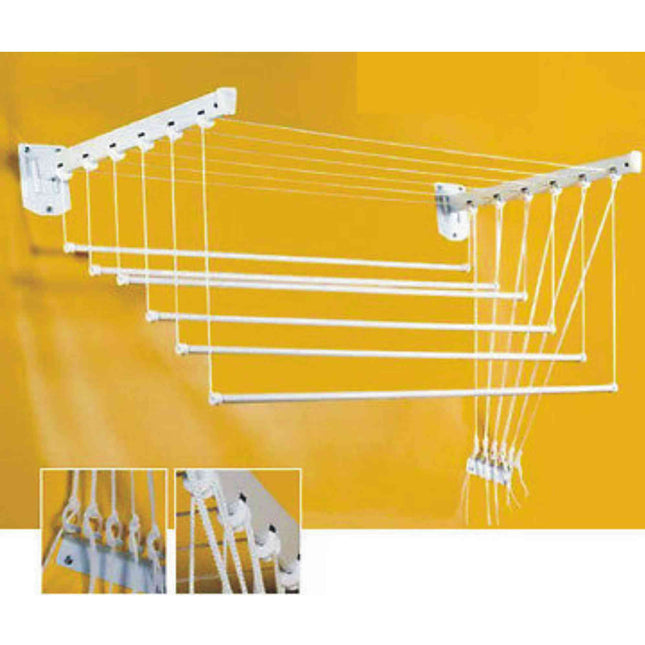 Stendibiancheria Panni Bucato Parete/Soffitto Plastica Steed Cm.100 Con Viti