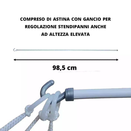 Stendino Panni Parete/Soffitto 160Cm Plastica Versatile Antiruggine Salvaspazio