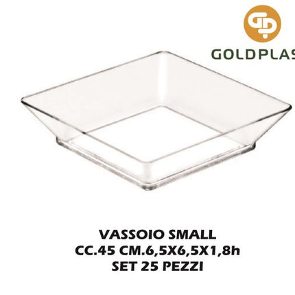 Vassoio Small Plate Ps Trasp. Conf. 25 Pz. Cm Goldplast