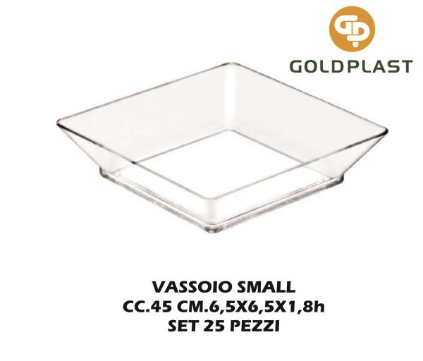 Vassoio Small Plate Ps Trasp. Conf. 25 Pz. Cm Goldplast