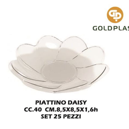 Finger Food Piattino Daisy Ps 8.5Cm 30Cc Cfz 25Pz (Trasparente) Goldplast