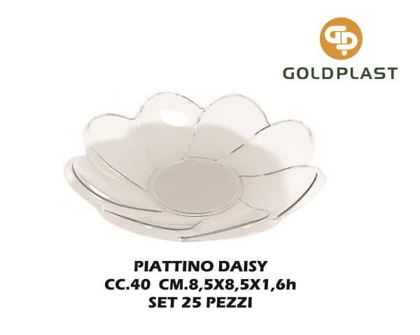 Finger Food Piattino Daisy Ps 8.5Cm 30Cc Cfz 25Pz (Trasparente) Goldplast