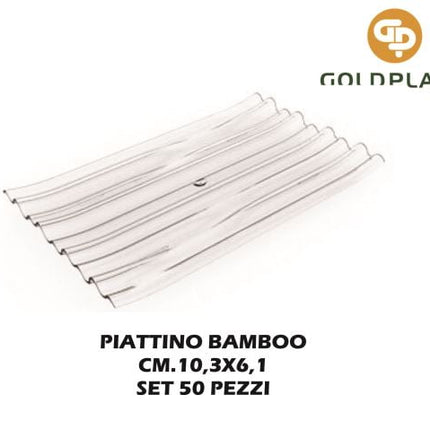 Piattino Bamboo Ps Trasp. Conf. 50 Pz. Goldplast