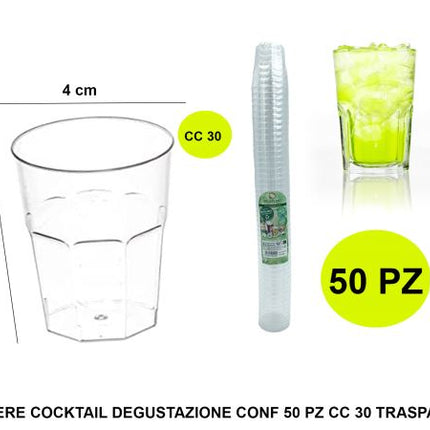 Bicchiere Cocktail Degustaz. Conf. 50 Pz. Cc.30 Trasparentee Goldplast