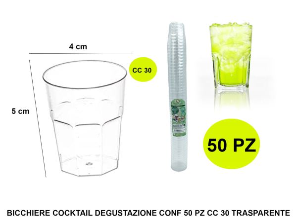 Bicchiere Cocktail Degustaz. Conf. 50 Pz. Cc.30 Trasparentee Goldplast