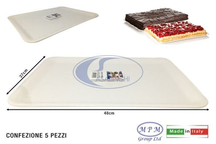 Vassoio Paperino Conf. 5 Pz. Cm.37X48 Bianco GP Plast