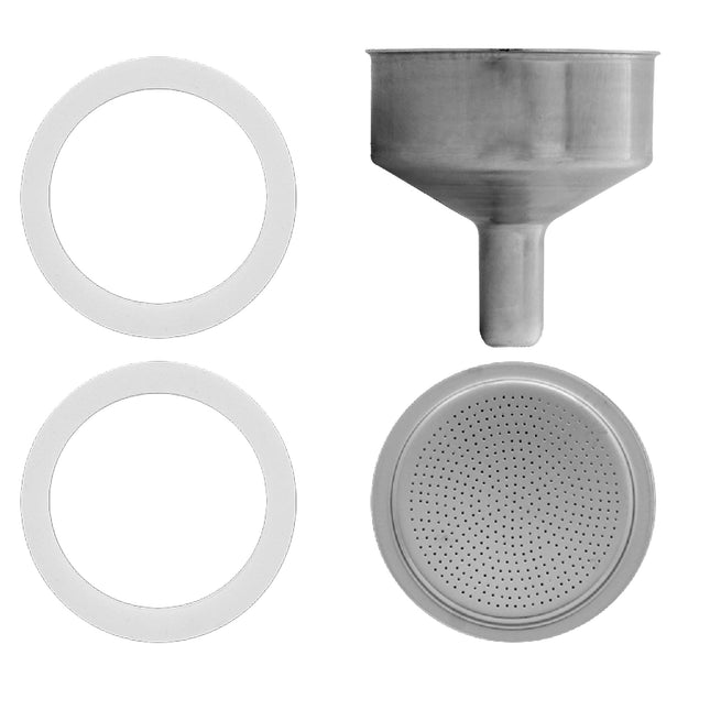 Guarnizioni Universali Moka 1 Tazza Ricambi 2Pz Per Caffettiera + Filtro E Imbuto