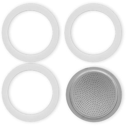 Guarnizioni Universali Moka 1 Tazza Ricambi 3Pz Per Caffettiera + Filtro