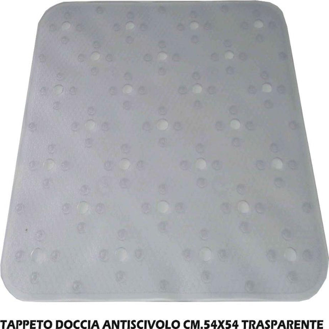 Tappeto Doccia Antiscivolo Cm.54X54 in Materiale Trasparente e Colorato Casalinghi Sicignano