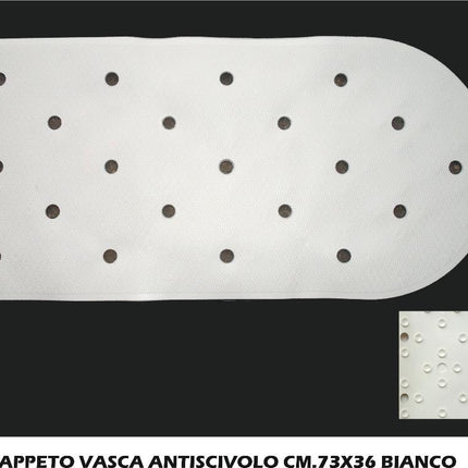 Tappeto Vasca Antiscivolo Cm.73X36 Bianco
