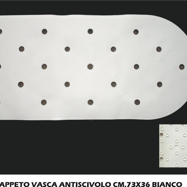 Tappeto Vasca Antiscivolo Cm.73X36 Bianco