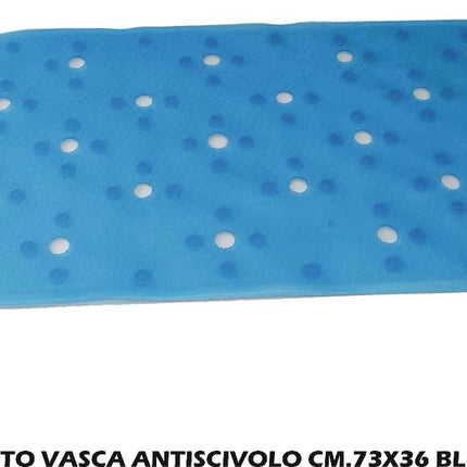 Tappeto Vasca Antiscivolo Cm.73X36 Blu Trasp.