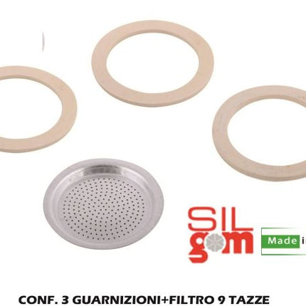 Ricambio E Moka 9 Tz. 3 Guarnizioni+Filtro