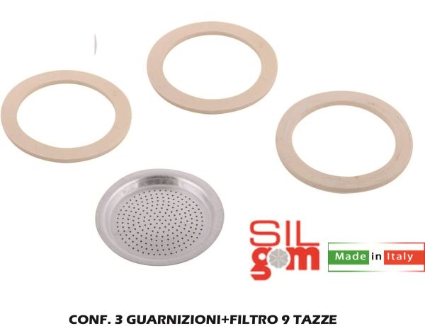 Ricambio E Moka 9 Tz. 3 Guarnizioni+Filtro