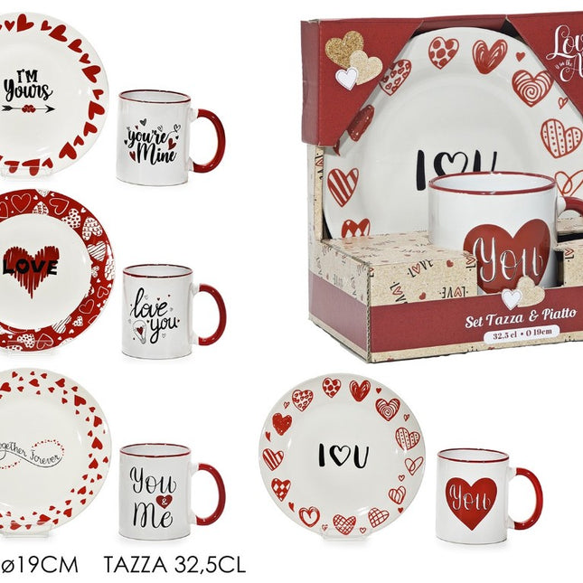 Tazza Latte Con Piattino Cl.32,5 Decori Assortiti General Trade