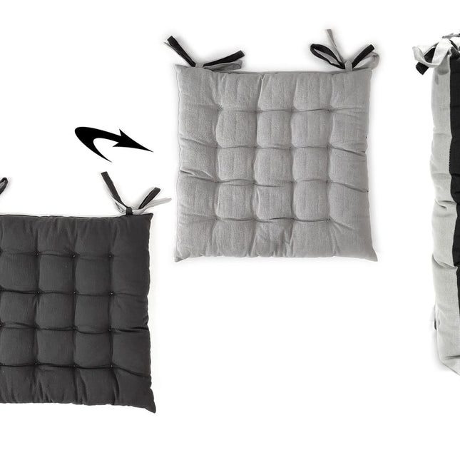Cuscino Seduta 40x40 cm con Fettuccia Diversi Colori Disponibili Grigio Chiaro Grigio Scuro General Trade