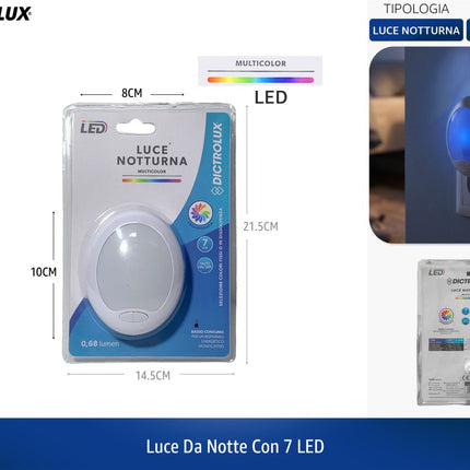 Luce da Notte con 7 LED Dictrolux