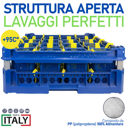 Genus Dei Cestello Impilabile Per Lavaggio 16 Cestini Portaposate Cm.51X51X17,5H Genus Dei