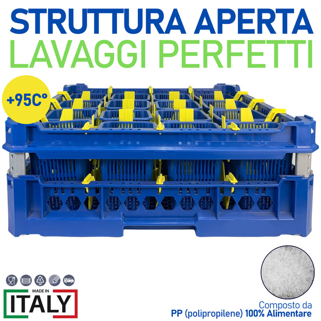 Genus Dei Cestello Impilabile Per Lavaggio 16 Cestini Portaposate Cm.51X51X17,5H Genus Dei