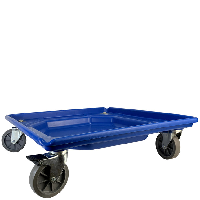 Carrello Portacestelli con Vasca e Freno cm.50x50, Polipropilene Alimentare, Made in Italy Genus Dei