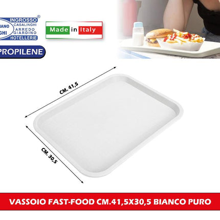 Sicignano Vassoio Fast-Food Polipropilene 41,5X30,5 Cm