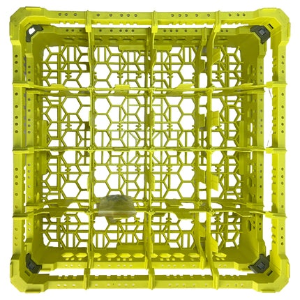 Cesta per Lavaggio 16 Bicchieri KIT 3 4x4 TOP Giallo, 50x50 cm, Made in Italy Genus Dei