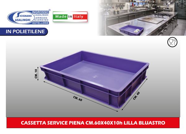 Cassetta Service Piena Cm.60X40X10H Lilla Bluastro