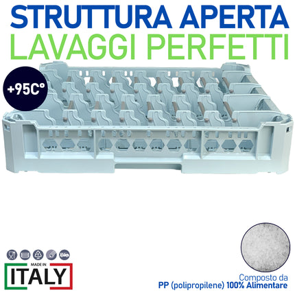 Cesta per Lavaggio Piatti 15 Posti 50 x 50 cm, Made in Italy Genus Dei