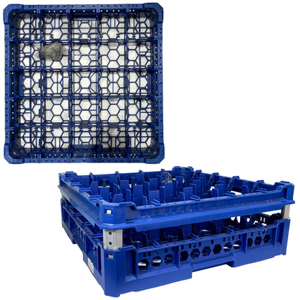Cesta per Lavaggio 25 Bicchieri KIT 3 5x5 TOP Blu, 50x50 cm, Made in Italy Genus Dei