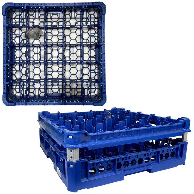 Cesta per Lavaggio 25 Bicchieri KIT 3 5x5 TOP Blu, 50x50 cm, Made in Italy Genus Dei
