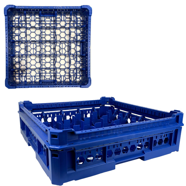 Cesta per Lavaggio 25 Bicchieri KIT 2 5x5 TOP Blu, 50x50 cm, Made in Italy Genus Dei