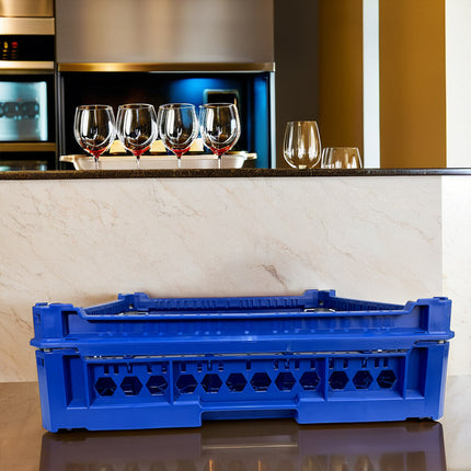 Cesta per Lavaggio 25 Bicchieri KIT 2 5x5 TOP Blu, 50x50 cm, Made in Italy Genus Dei
