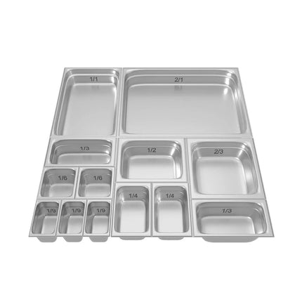Gastronorm GN 1/6 Vaschette Acciaio Inox Bacinelle Contenitori Cibo 176x162mm