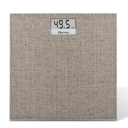 Girmi BP28 Bilancia Persona Elettronica, 100gr/150kg, Pedana in vetro temperato, Display LCD 72x30mm, 3D Efetto Tessuto, Indicatore di errore, Grigia Girmi