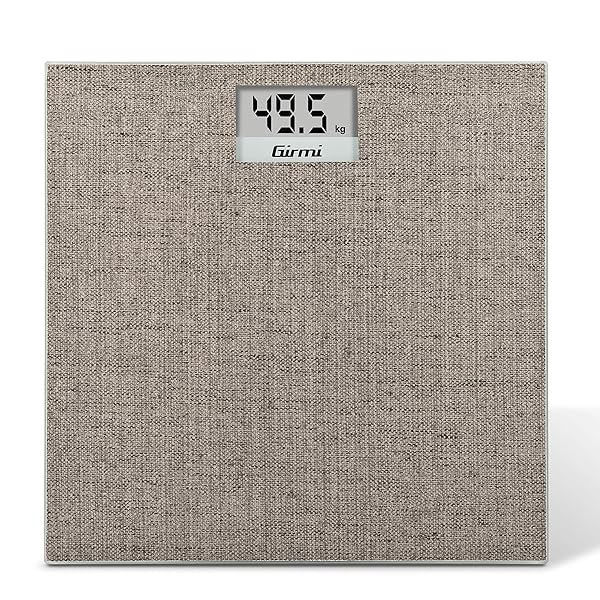 Girmi BP28 Bilancia Persona Elettronica, 100gr/150kg, Pedana in vetro temperato, Display LCD 72x30mm, 3D Efetto Tessuto, Indicatore di errore, Grigia Girmi