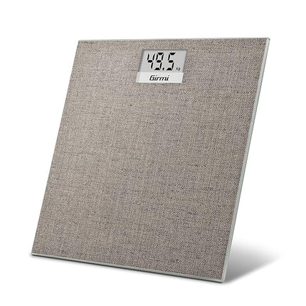 Girmi BP28 Bilancia Persona Elettronica, 100gr/150kg, Pedana in vetro temperato, Display LCD 72x30mm, 3D Efetto Tessuto, Indicatore di errore, Grigia Girmi