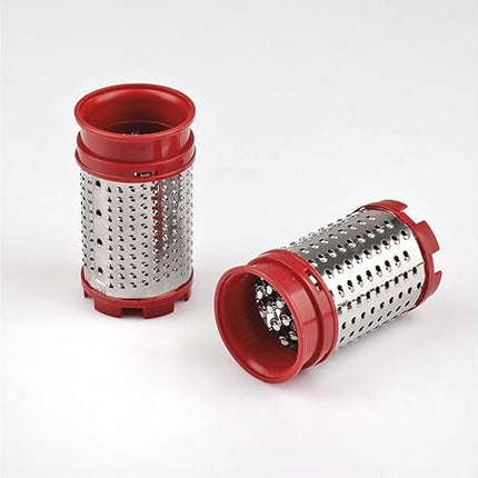 Girmi GT02 Grattugia Ricaricabile, 12W, 2 Rulli INOX, Bianco/Rosso Girmi