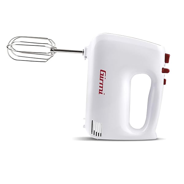 Girmi SB41 Sbattitore Elettrico, 400 W, 5 velocità + Turbo, Accessori inclusi in acciaio INOX, Bianco/Rosso Girmi