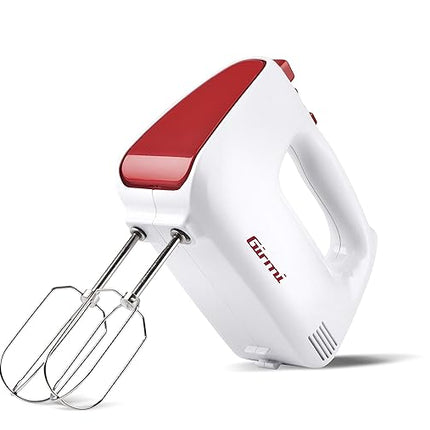 Girmi SB41 Sbattitore Elettrico, 400 W, 5 velocità + Turbo, Accessori inclusi in acciaio INOX, Bianco/Rosso Girmi