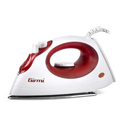 Girmi ST01 Ferro da Stiro, 1800 W, Funzione Spray, Controllo temperatura, Piastra INOX, Plastica, Rosso/Bianco Girmi
