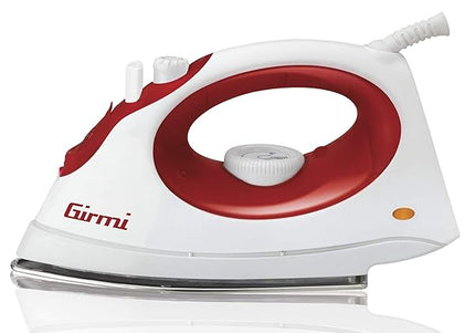 Girmi ST01 Ferro da Stiro, 1800 W, Funzione Spray, Controllo temperatura, Piastra INOX, Plastica, Rosso/Bianco Girmi