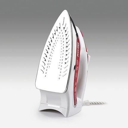 Girmi ST5000 Ferro da Stiro, 2200 W, Piastra acciaio INOX, Colpo vapore 90 g/min, Funzione Auto-pulizia e Anti-sgocciolamento, Super vapore, Bianco/Rosso Girmi