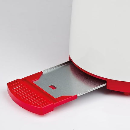 Girmi TP10 Tostapane, 750 W, Pinze estraibili inox, 7 livelli di cottura, Funzione tostafetta, Raccogli briciole, Espulsione automatica, Spegnimento automatico, Bianco/Rosso Girmi