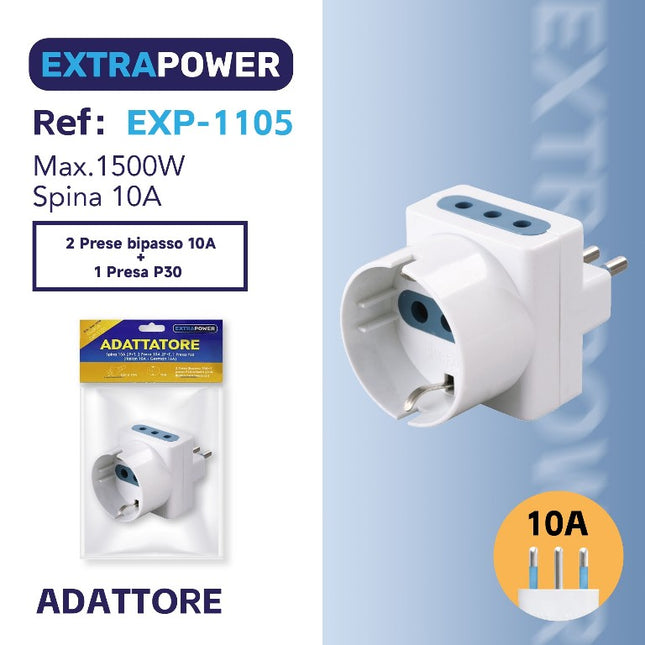 PRESA TRIPLA 2 PRESE 10A 2PT +SCHUKO 10A SPINA 10A 2PT HD Group