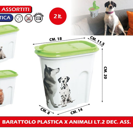 BARATTOLO PLASTICA X ANIMALI LT.2 DEC. ASS. Hegahogar